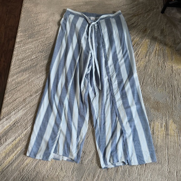 Summersalt Easy Breezy Eco Voile Wrap beach wide leg pants Blue pull on XL - Picture 2 of 9
